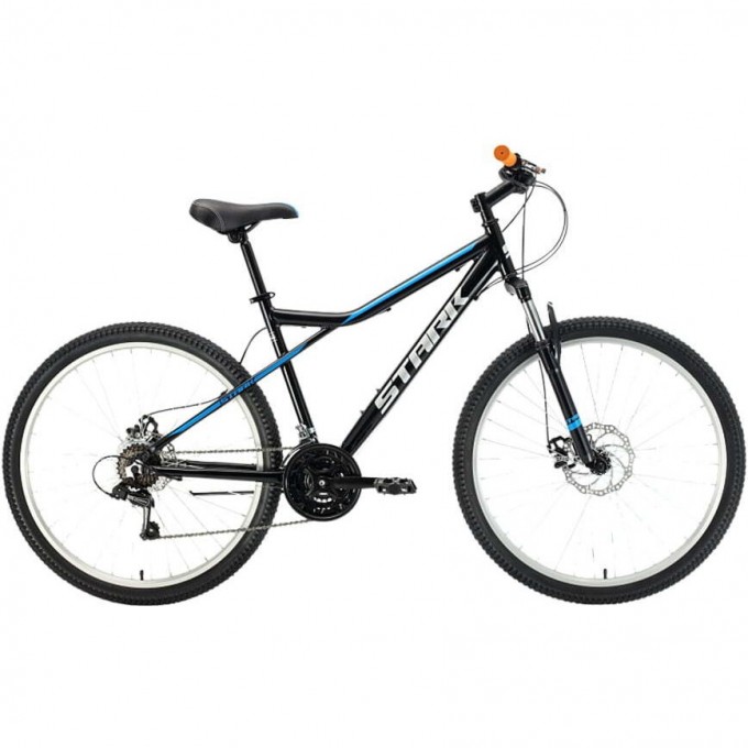 Велосипед STARK SLASH 27.1 D, рама 16", (2022) черный/голубой 4670094410243 Велосипед STARK SLASH 27.1 D, рама 16", (2022) черный/голубой 4670094410243