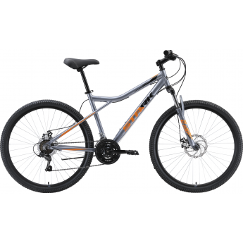 Велосипед STARK SLASH 27.1 D, рама 16", (2023) серебристый/оранжевый/черный