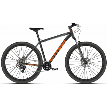 Велосипед STARK'24 HUNTER 29.2 HD графитовый/оранжевый 20"