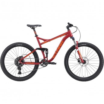 Велосипед STARK'24 TACTIC FS 27.4 HD красный матовый/оранжевый 20"