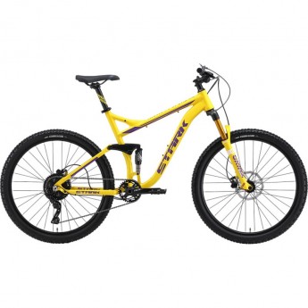 Велосипед STARK'24 TACTIC FS LT 27.5 HD желтый матовый/фиолетовый 18"