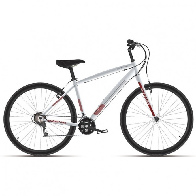 Велосипед STARK'24 TERROS 28.2 V белый матовый/красный, серый 16" 4670094418782 Велосипед STARK'24 TERROS 28.2 V белый матовый/красный, серый 16" 4670094418782